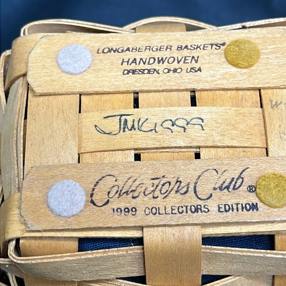 7” 1999 Longaberger Collectors Club Renewal Basket Liner and Protector